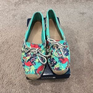 Katama turq floral sperry top sider
